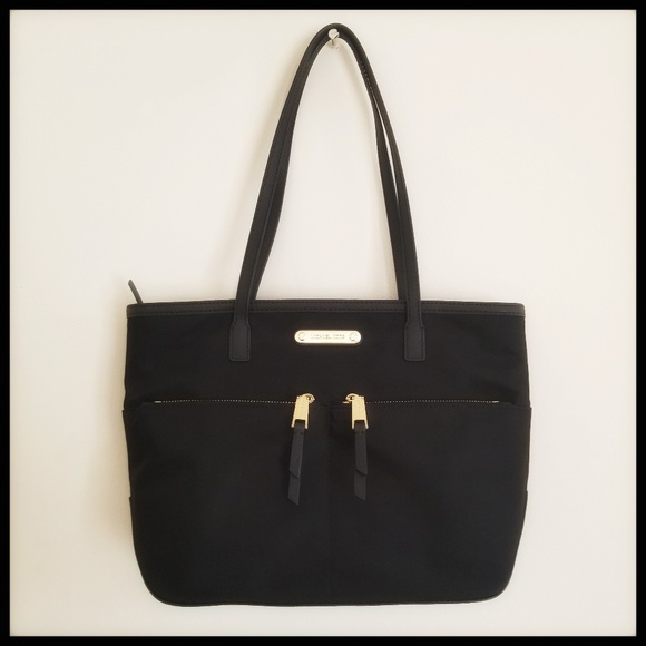 Michael Kors Handbags - Michael Kors Nylon Kempton Blk Medium Pocket Tote